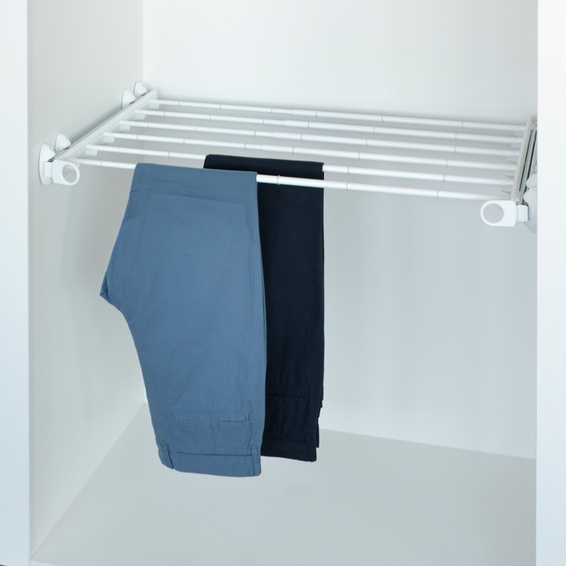Pull-out width adjustable trousers rack white - white 1